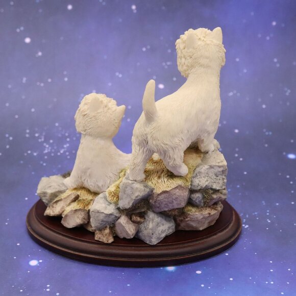 Sherratt & Simpson Westie Dog Figurine West Highland Terriers on Rocks w/ base - Picture 7 of 12